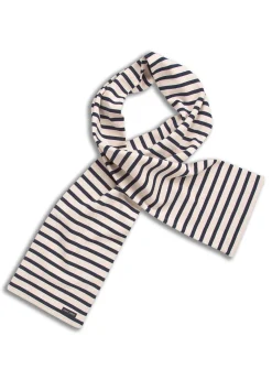 Saint James Scarves*Adam striped scarf Ecru/marine
