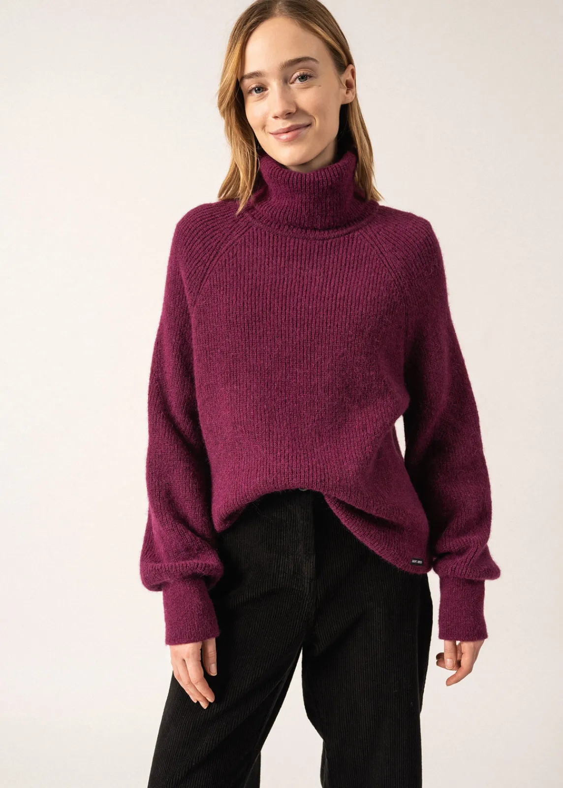 Saint James Jumpers, Cardigans, Jackets*Albertville Alpaca Roll-neck Jumper Prune