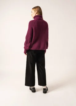 Saint James Jumpers, Cardigans, Jackets*Albertville Alpaca Roll-neck Jumper Prune