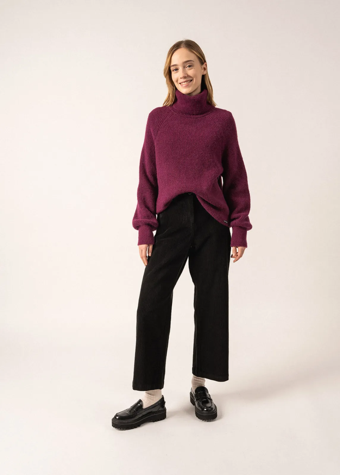 Saint James Jumpers, Cardigans, Jackets*Albertville Alpaca Roll-neck Jumper Prune