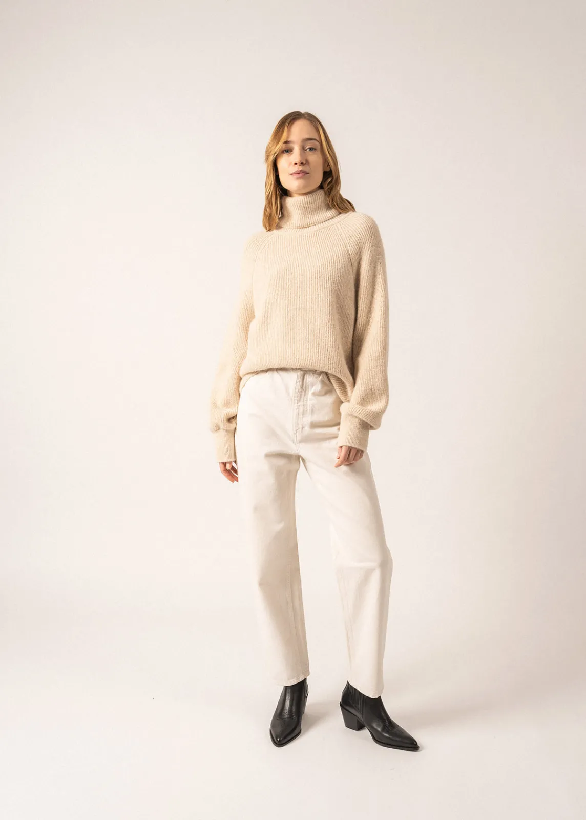 Saint James Jumpers, Cardigans, Jackets*Albertville Alpaca Roll-neck Jumper Ecume