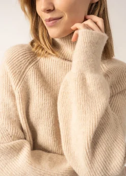 Saint James Jumpers, Cardigans, Jackets*Albertville Alpaca Roll-neck Jumper Ecume