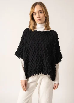 Saint James Accessories*Alvéole Honeycomb Effect Poncho Navy