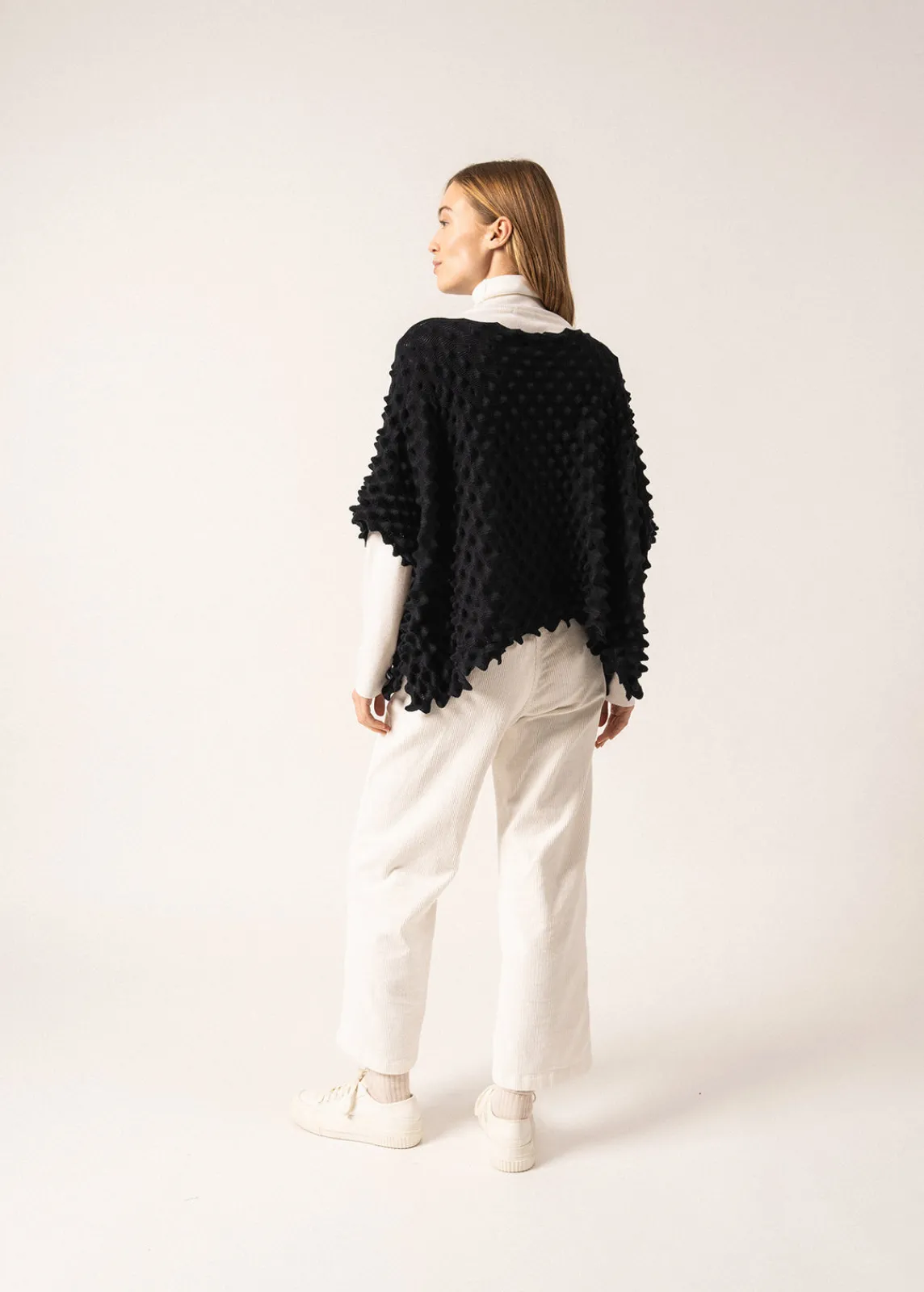 Saint James Accessories*Alvéole Honeycomb Effect Poncho Navy