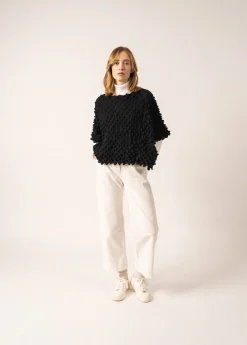 Saint James Accessories*Alvéole Honeycomb Effect Poncho Navy