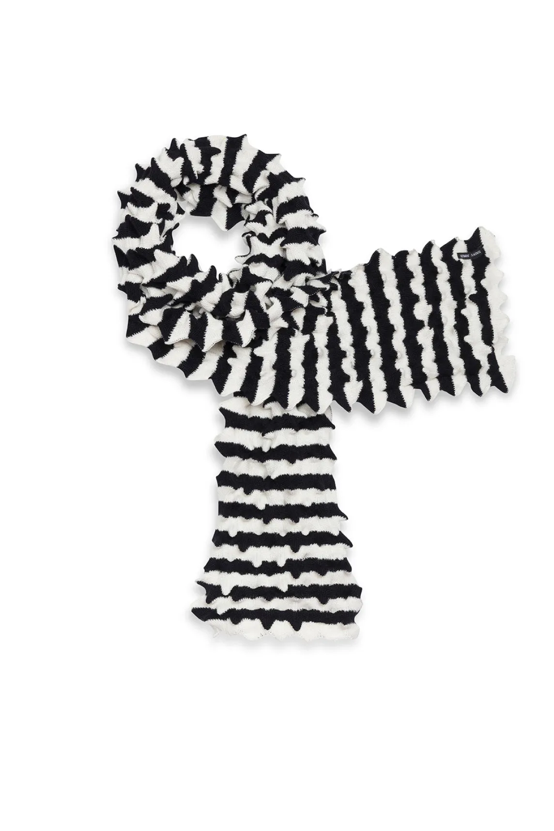 Saint James Accessories*Alvéole Long Honeycomb Effect Scarf Ecume/navy