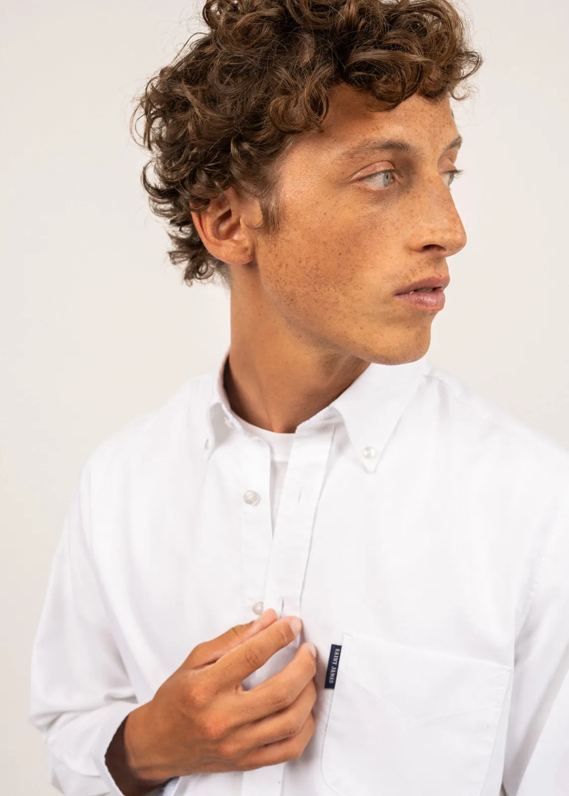 Saint James Shirts*Amboise long sleeve shirt Blanc