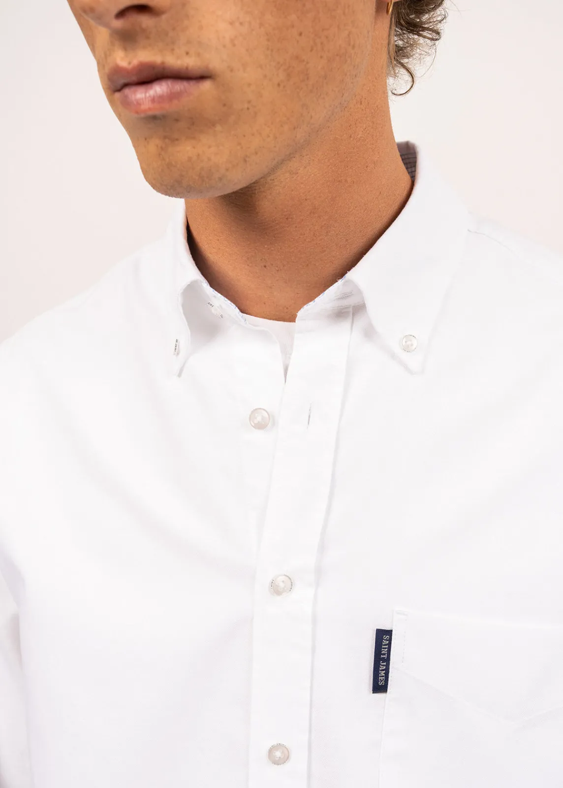 Saint James Shirts*Amboise long sleeve shirt Blanc