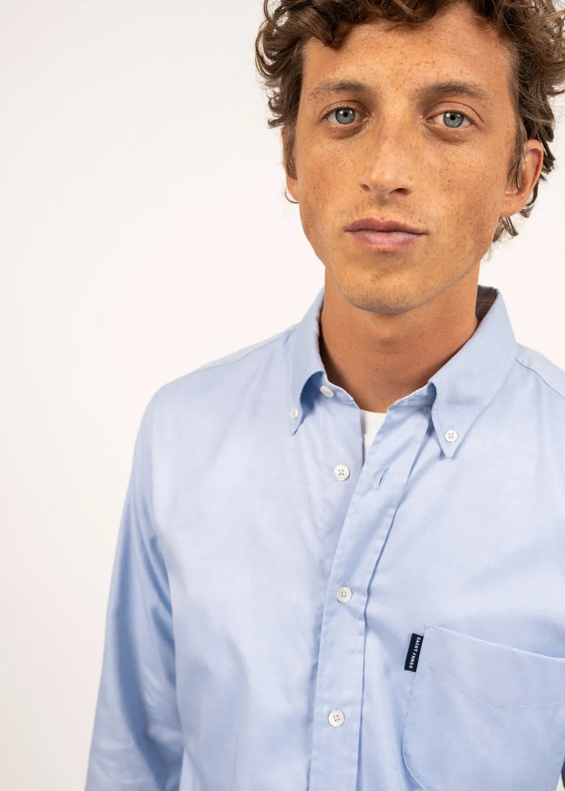 Saint James Shirts*Amboise long sleeve shirt Ciel