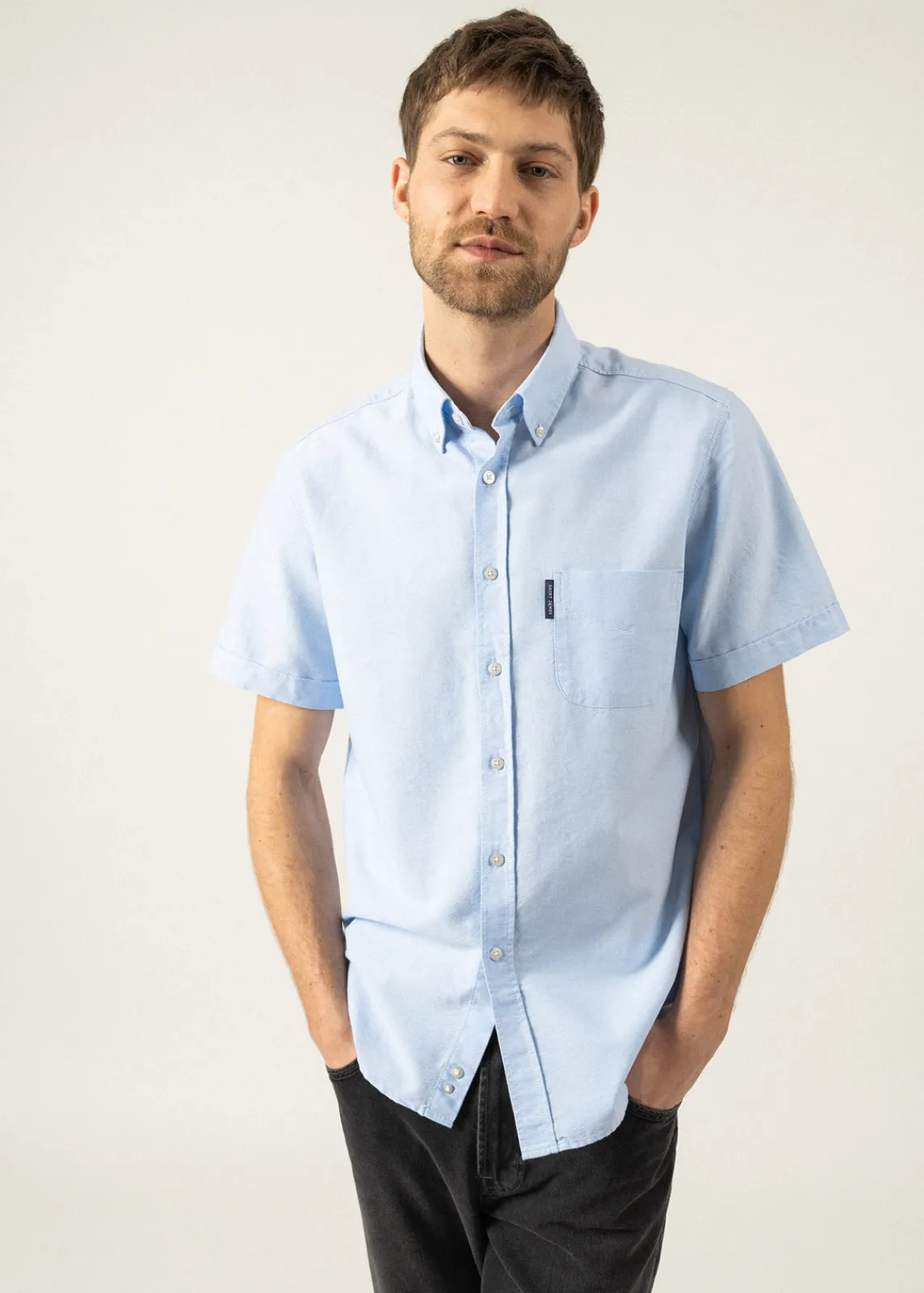 Saint James Shirts*Amboise short sleeve shirt Ciel