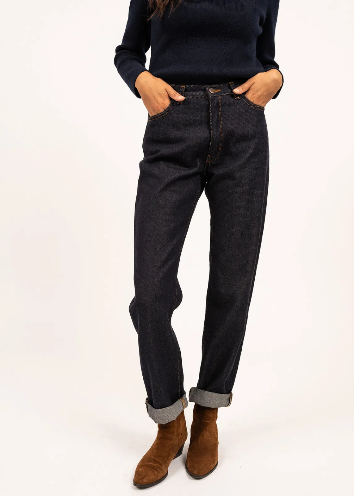 Saint James Trousers & Shorts*Apolline Mérinos straight jeans Marine