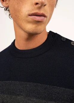 Saint James Sailor Jumpers|Sailor Jumpers*Aquitaine sailor jumper Gris/marine