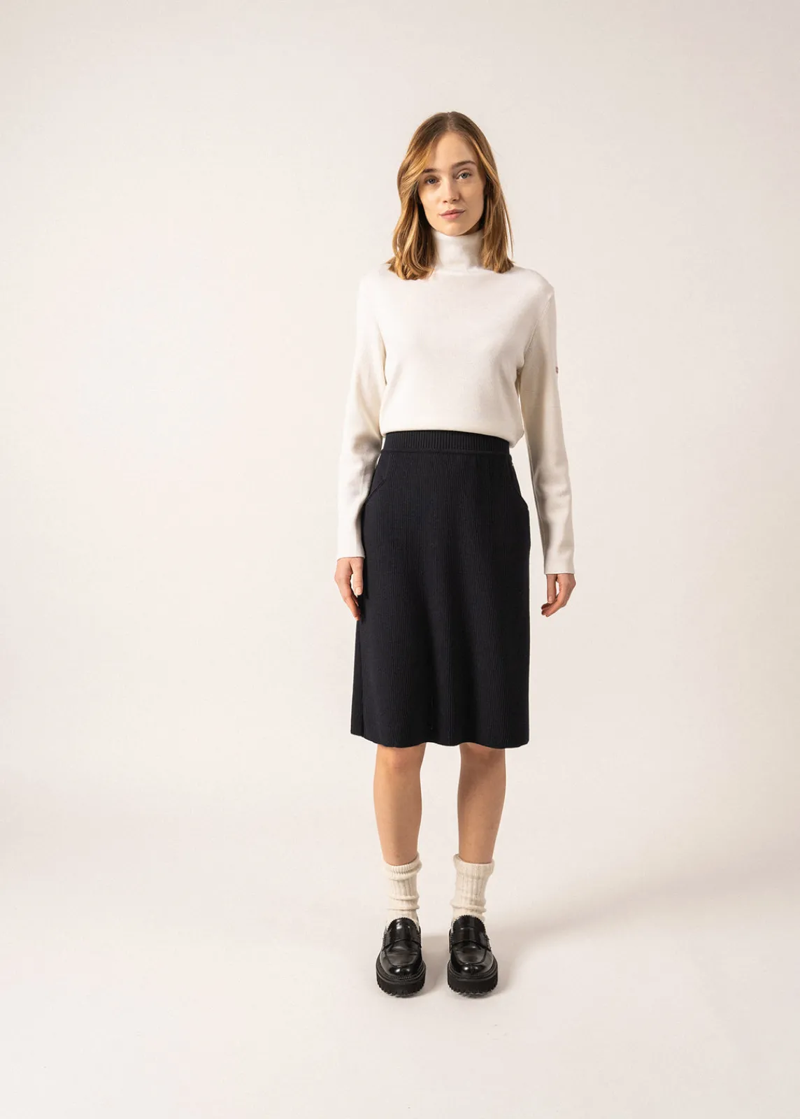 Saint James Dresses & Skirts*Artigues Straight Wool Skirt Navy