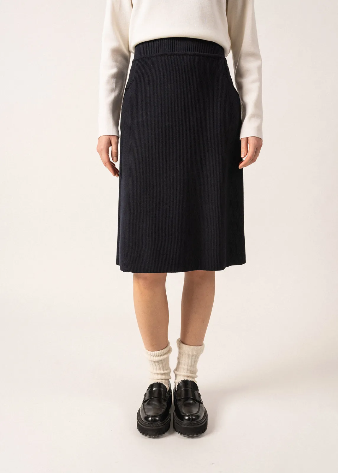 Saint James Dresses & Skirts*Artigues Straight Wool Skirt Navy
