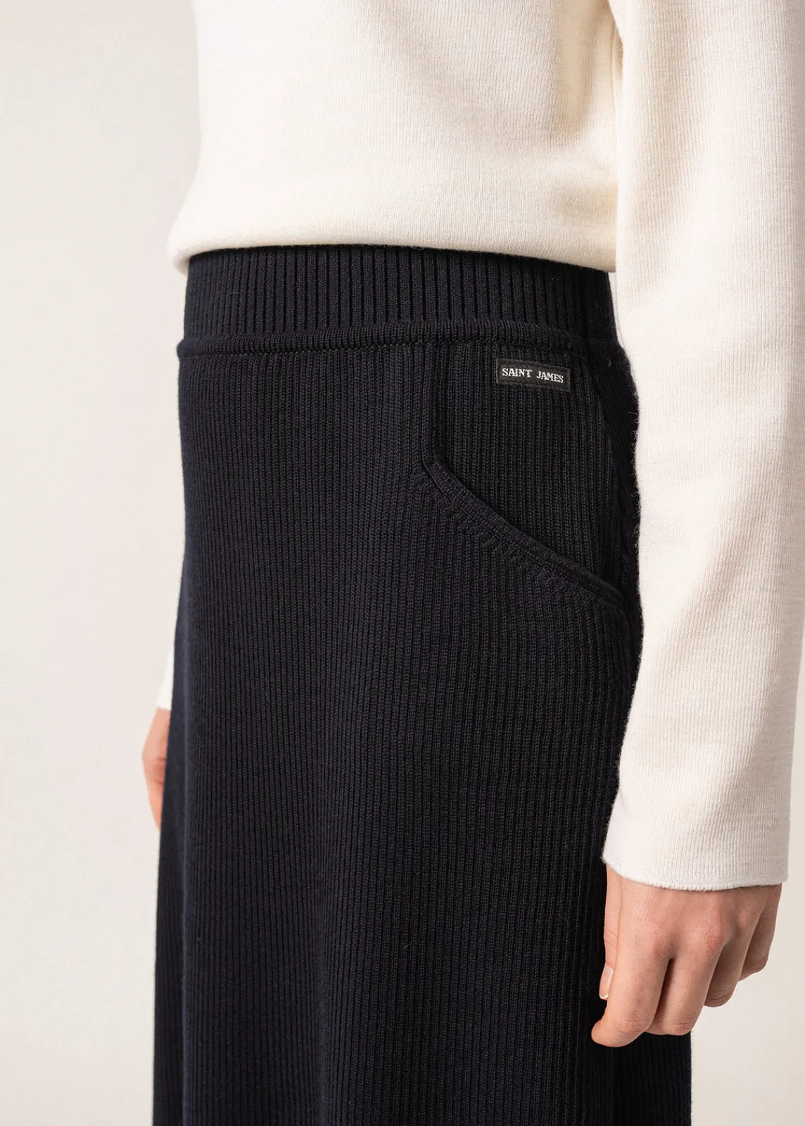 Saint James Dresses & Skirts*Artigues Straight Wool Skirt Navy
