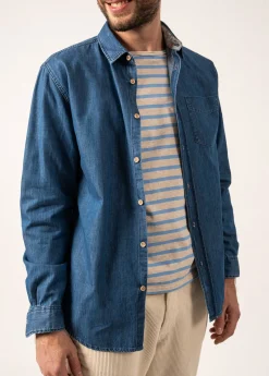 Saint James Shirts*Ayden Lightweight Shirt Denim