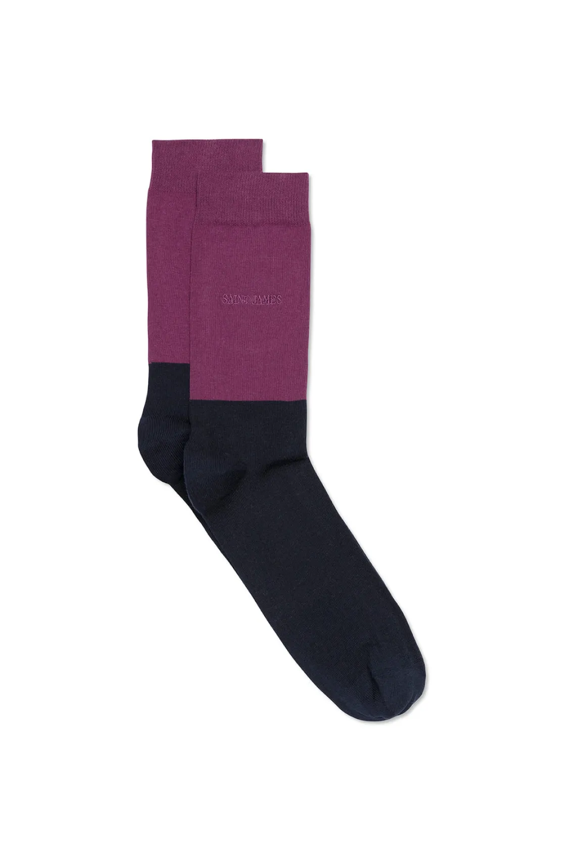 Saint James Shoes & Socks*Bicolour socks Marine/prune