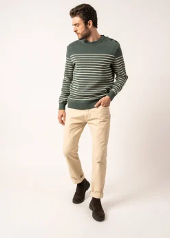 Saint James Sailor Jumpers|Sailor Jumpers*Binic striped sailor jumper Vegetal/ecru