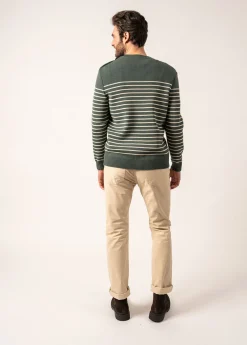 Saint James Sailor Jumpers|Sailor Jumpers*Binic striped sailor jumper Vegetal/ecru