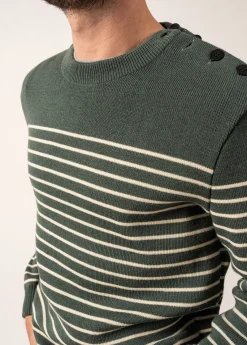 Saint James Sailor Jumpers|Sailor Jumpers*Binic striped sailor jumper Vegetal/ecru