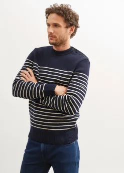 Saint James Sailor Jumpers|Sailor Jumpers*Binic striped sailor jumper Marine/ecru