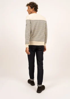 Saint James Sailor Jumpers|Sailor Jumpers*Binic striped sailor jumper Ecru/marine