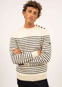 Saint James Sailor Jumpers|Sailor Jumpers*Binic striped sailor jumper Ecru/marine
