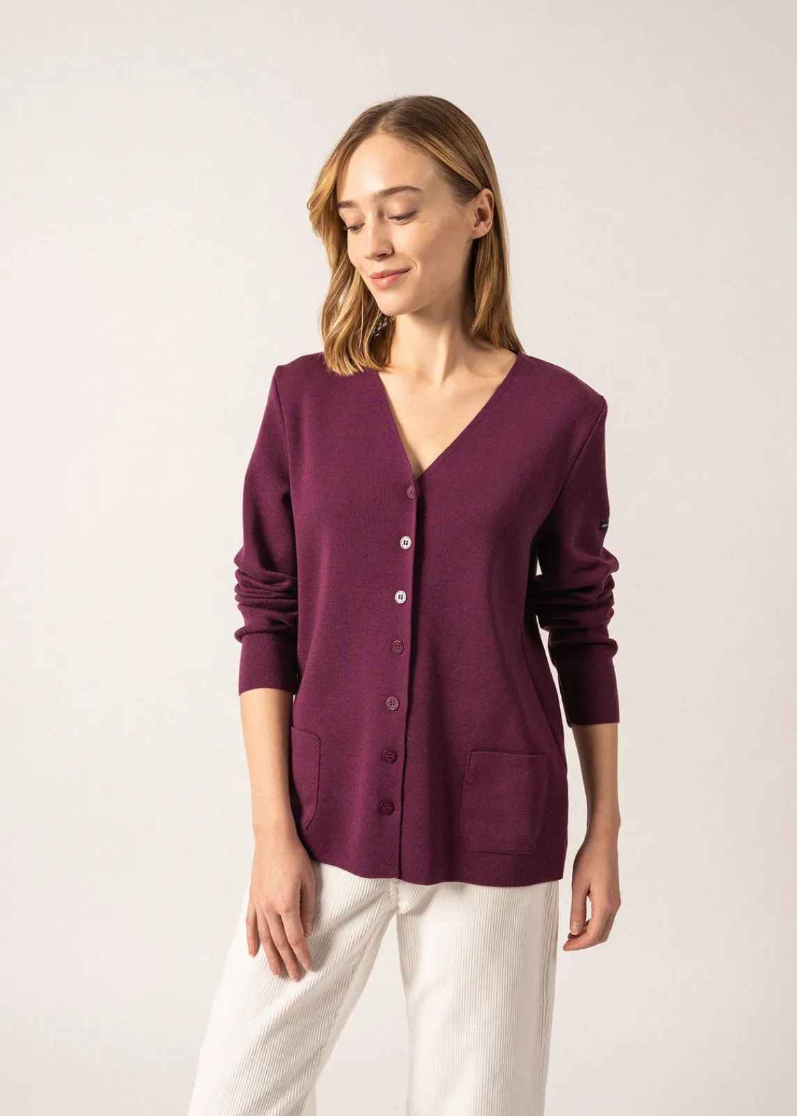 Saint James Jumpers, Cardigans, Jackets*Blainville V neck cardigan Prune
