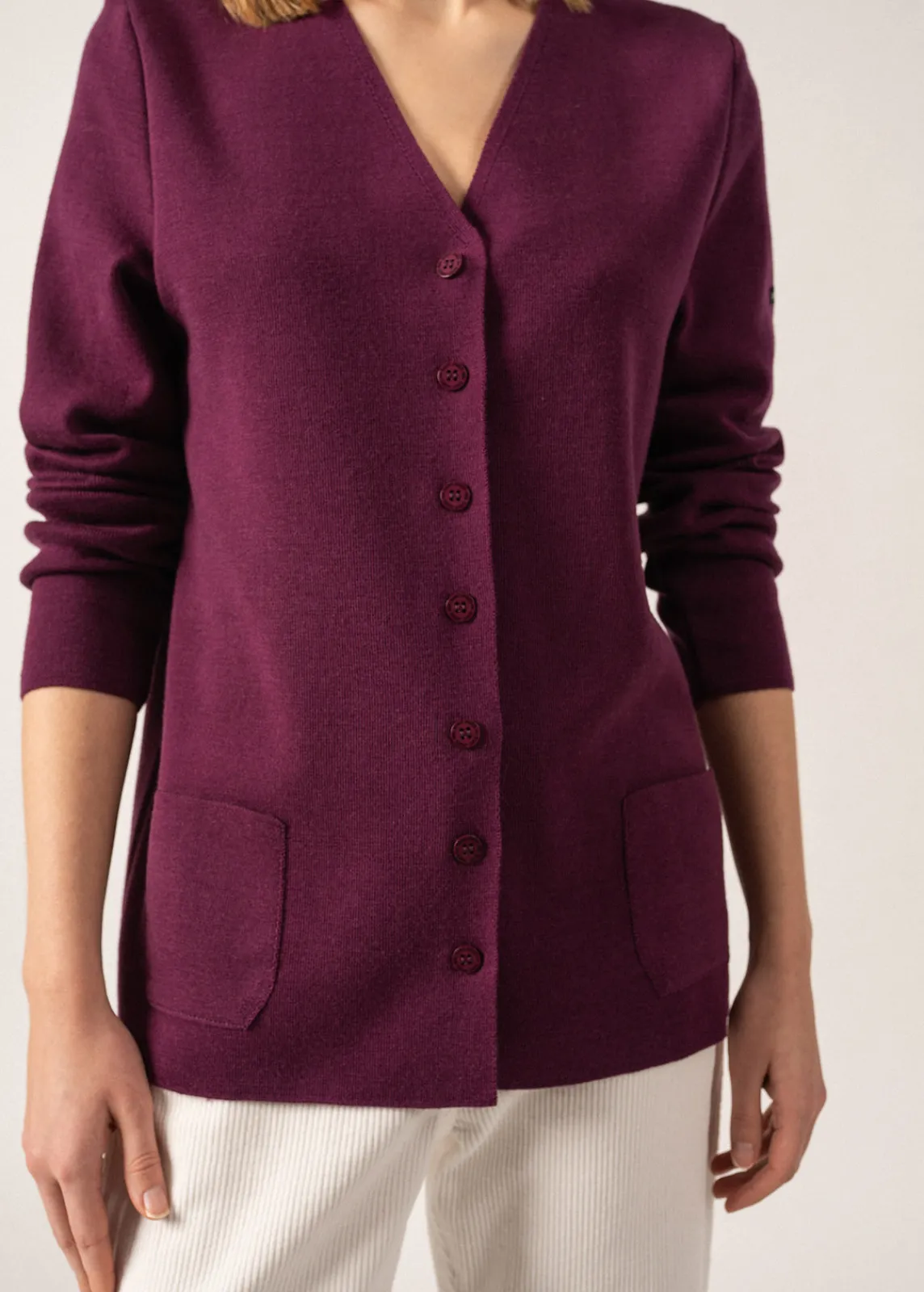 Saint James Jumpers, Cardigans, Jackets*Blainville V neck cardigan Prune