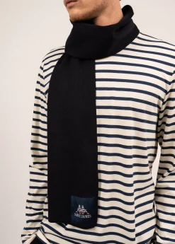 Saint James Scarves*Borelli wool scarf Navy/tulipe/ecume