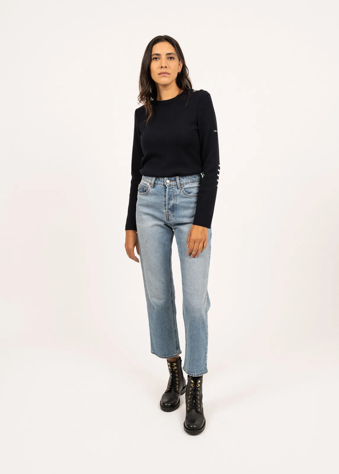 Saint James Sailor Jumpers|Sailor Jumpers*Bregançon plain sailor jumper Navy