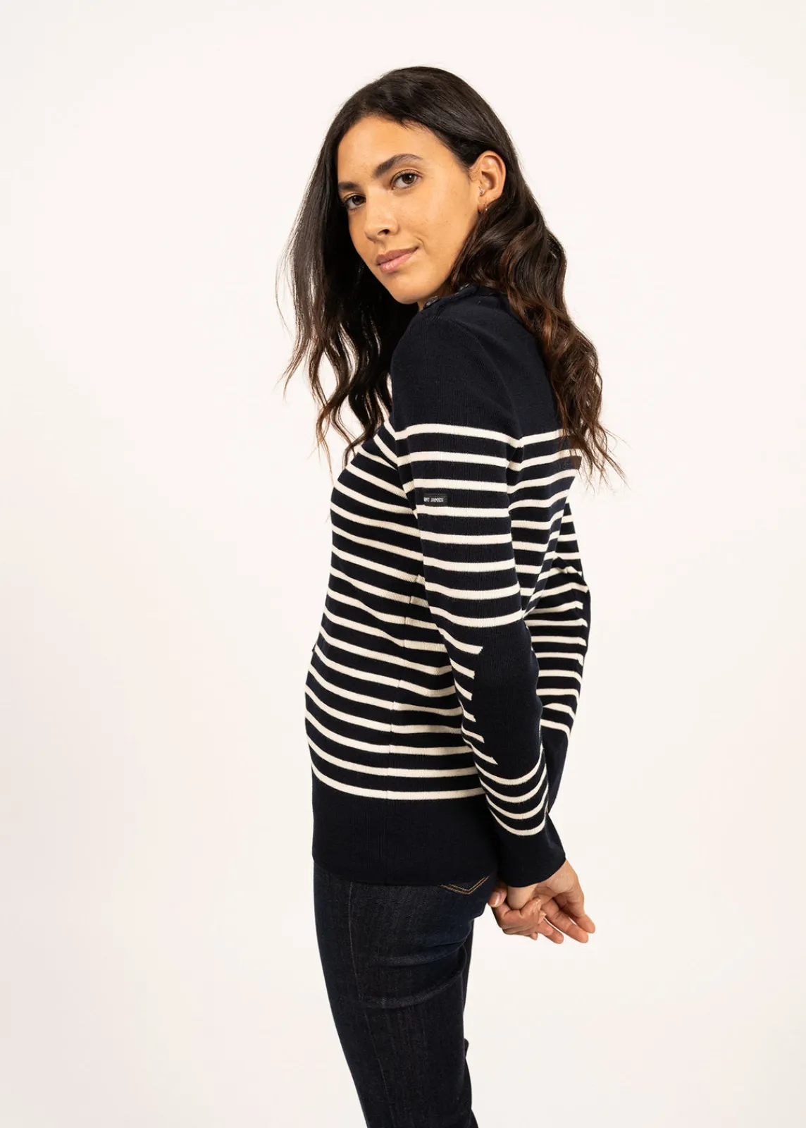 Saint James Sailor Jumpers|Sailor Jumpers*Bregançon striped sailor jumper Navy/ecume