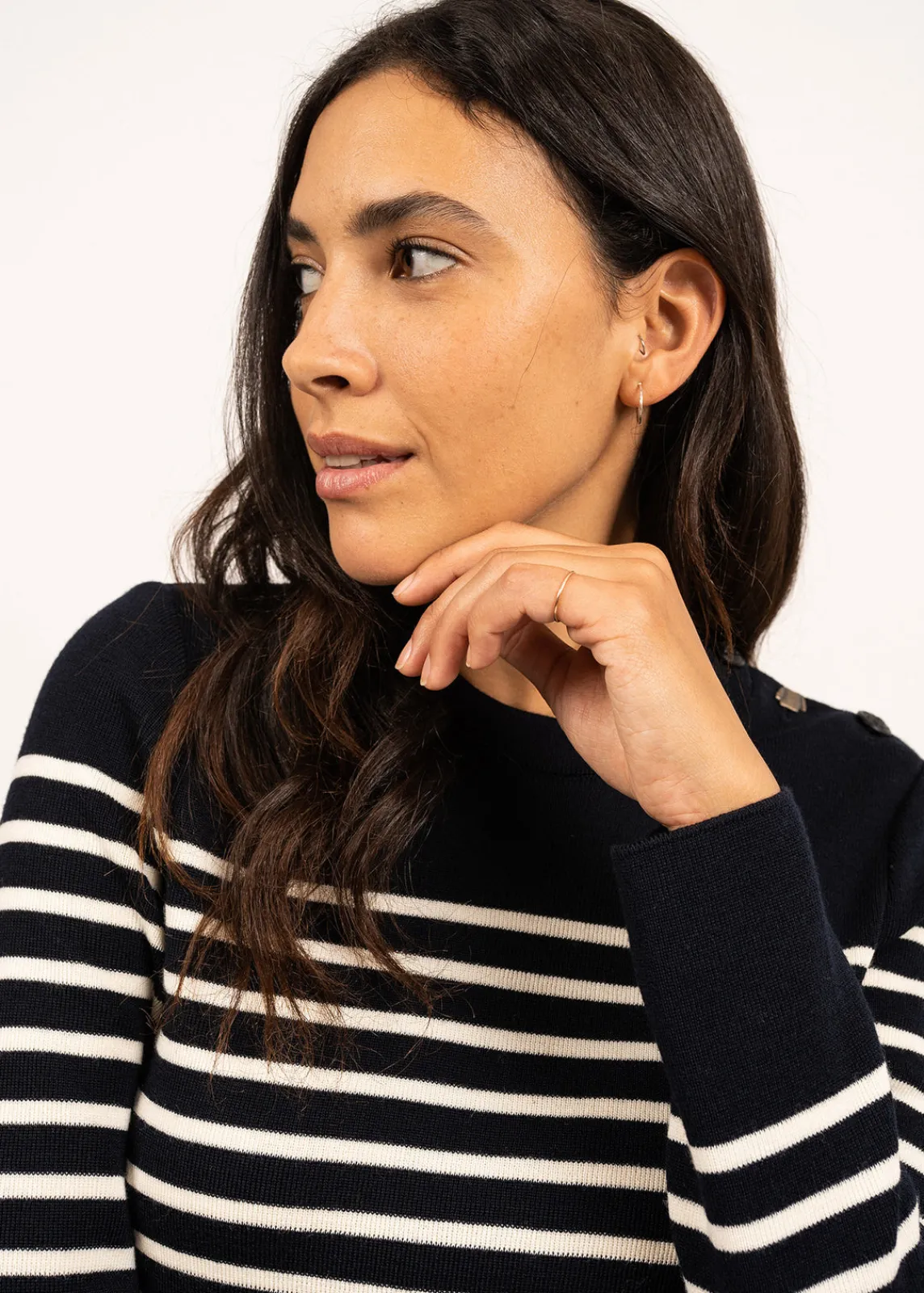 Saint James Sailor Jumpers|Sailor Jumpers*Bregançon striped sailor jumper Navy/ecume