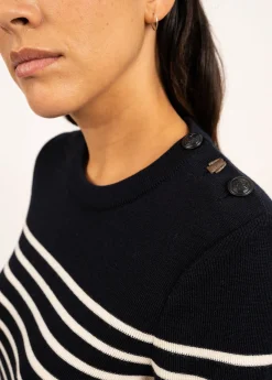 Saint James Sailor Jumpers|Sailor Jumpers*Bregançon striped sailor jumper Navy/ecume