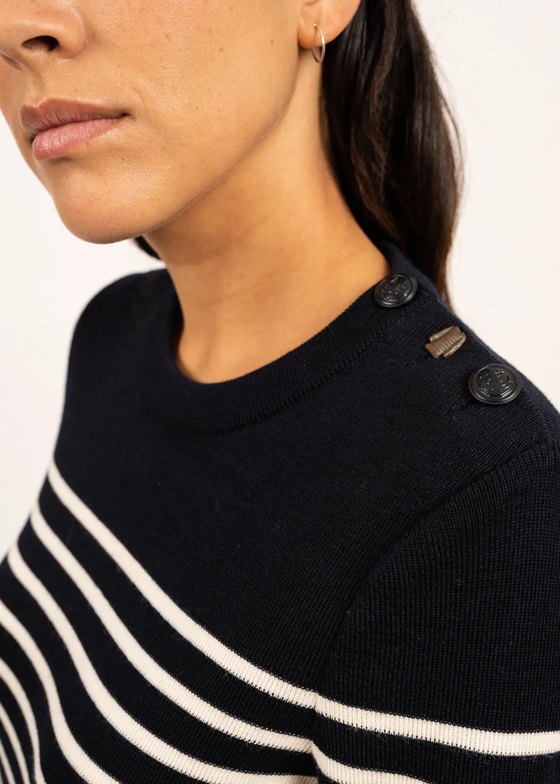 Saint James Sailor Jumpers|Sailor Jumpers*Bregançon striped sailor jumper Navy/ecume