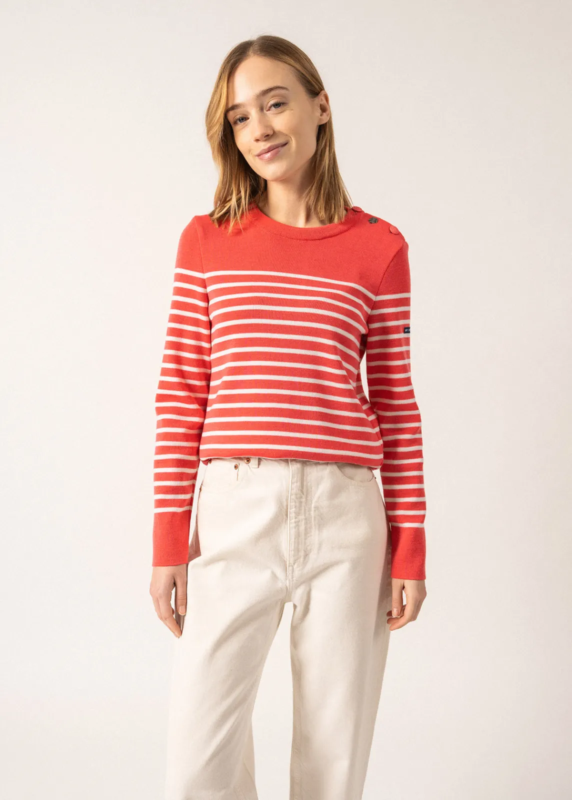 Saint James Sailor Jumpers|Sailor Jumpers*Bregançon striped sailor jumper Doly/blanc