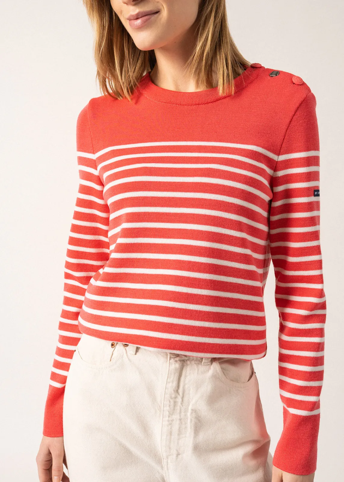 Saint James Sailor Jumpers|Sailor Jumpers*Bregançon striped sailor jumper Doly/blanc