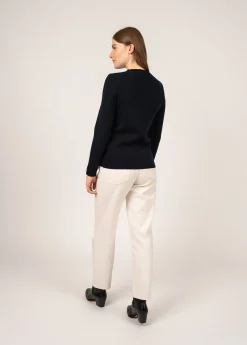 Saint James Jumpers, Cardigans, Jackets*Brehat V neck jumper Navy