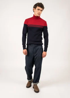Saint James Jumpers & Cardigans*Bretagne Roulé sailor jumper Marine/persan