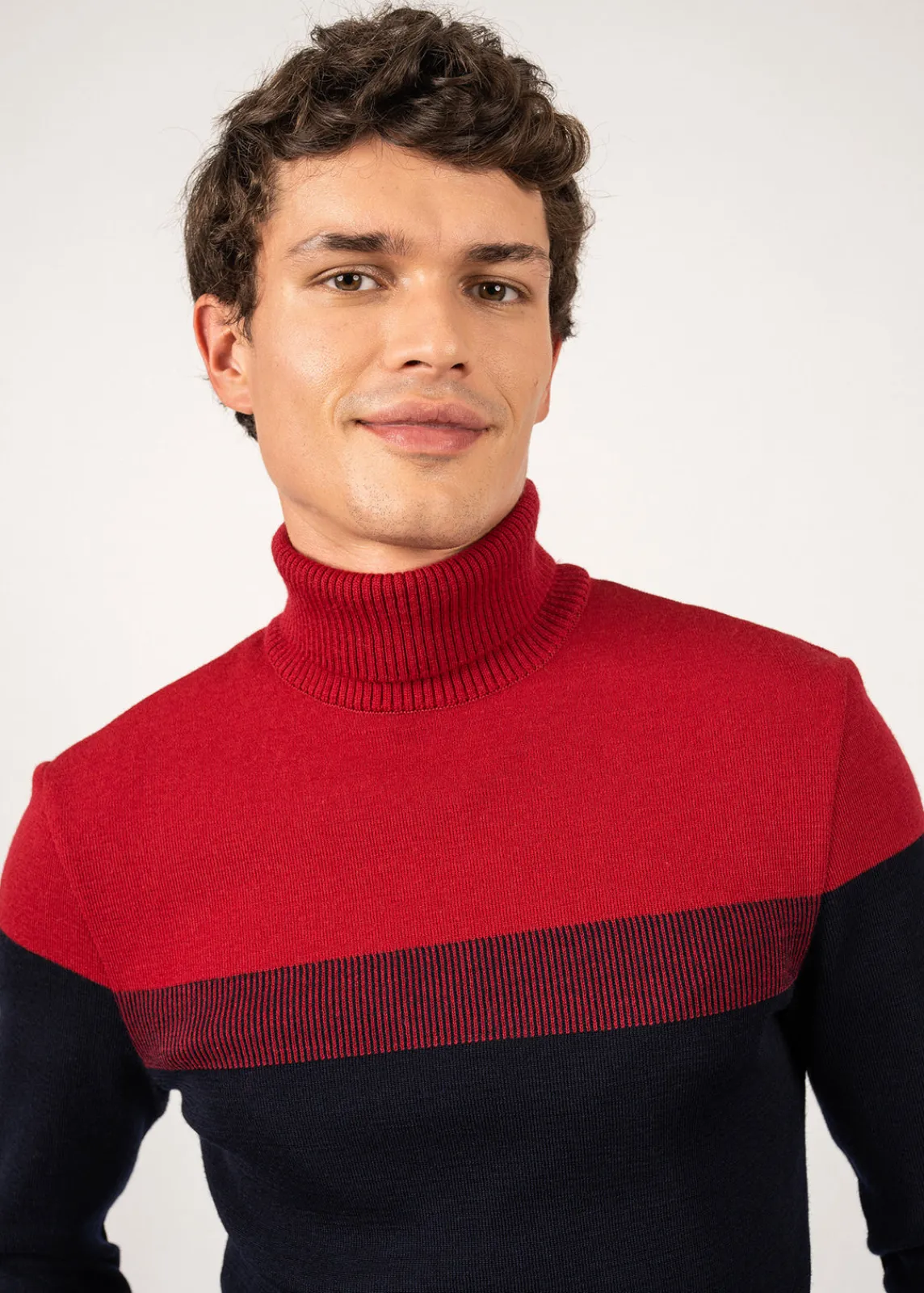 Saint James Jumpers & Cardigans*Bretagne Roulé sailor jumper Marine/persan