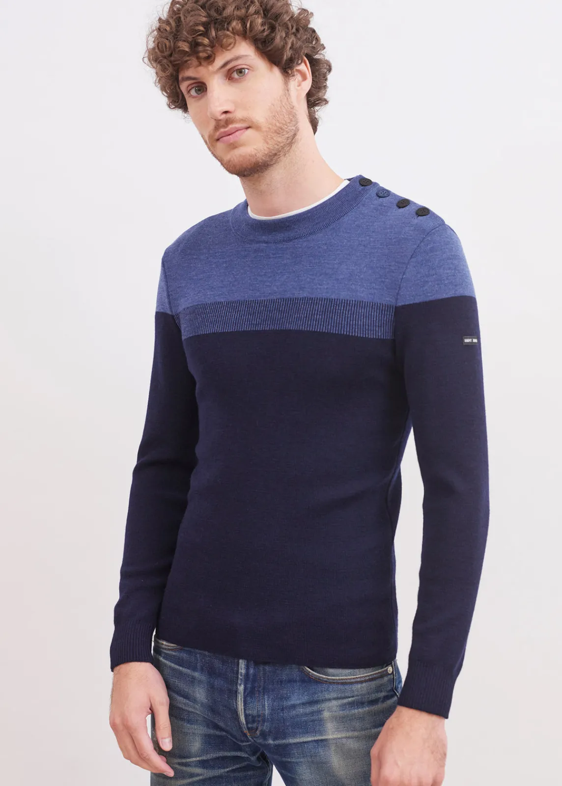 Saint James Sailor Jumpers|Sailor Jumpers*Bretagne sailor jumper Marine/jeans
