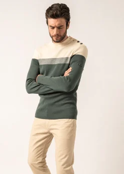 Saint James Sailor Jumpers|Sailor Jumpers*Bretagne sailor jumper Vegetal/ecru