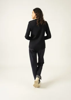 Saint James Sailor Jumpers|Sailor Jumpers*Brégançon Eiffel sailor jumper with lurex detailing Navy/bronze