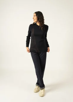 Saint James Sailor Jumpers|Sailor Jumpers*Brégançon Eiffel sailor jumper with lurex detailing Navy/bronze