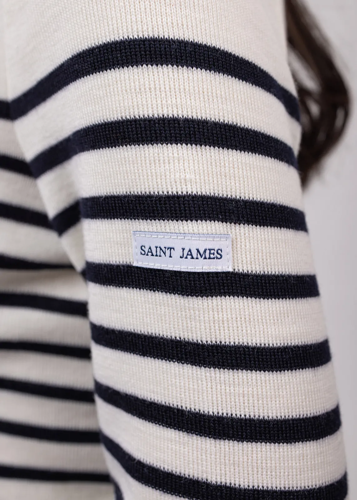 Saint James Sailor Jumpers|Sailor Jumpers*Brégançon striped sailor jumper Blanc/navy/navy