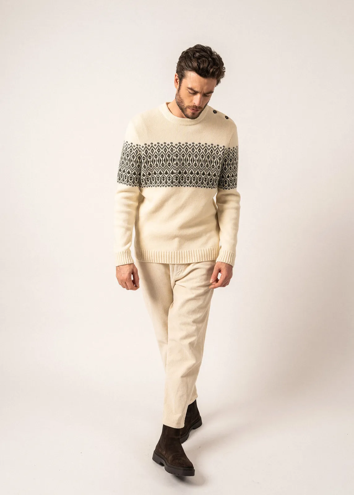 Saint James Sailor Jumpers|Sailor Jumpers*Cancale Escapade Sailor Jumper Ecume/vegetal