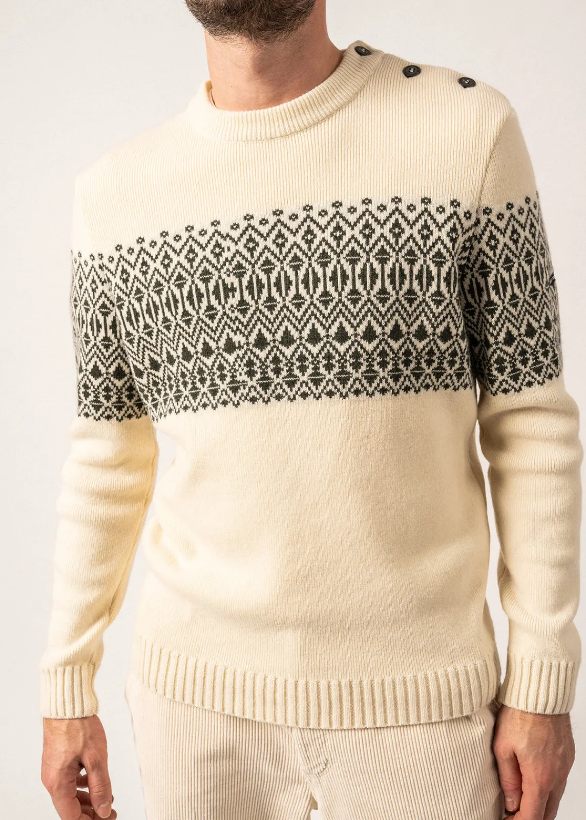 Saint James Sailor Jumpers|Sailor Jumpers*Cancale Escapade Sailor Jumper Ecume/vegetal