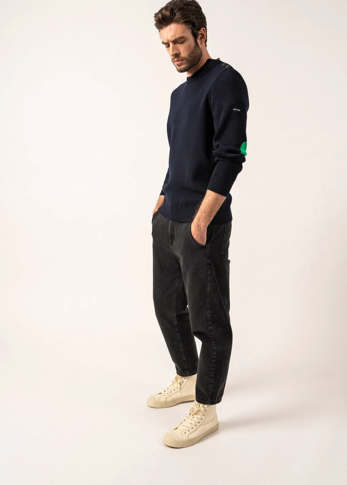 Saint James Sailor Jumpers|Sailor Jumpers*Cancale plain sailor jumper Marine/trefle