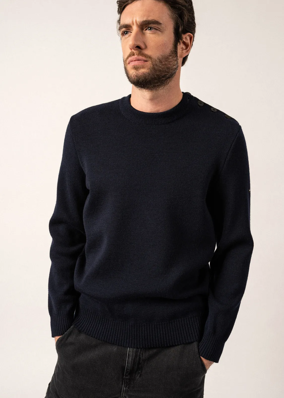 Saint James Sailor Jumpers|Sailor Jumpers*Cancale plain sailor jumper Marine/trefle