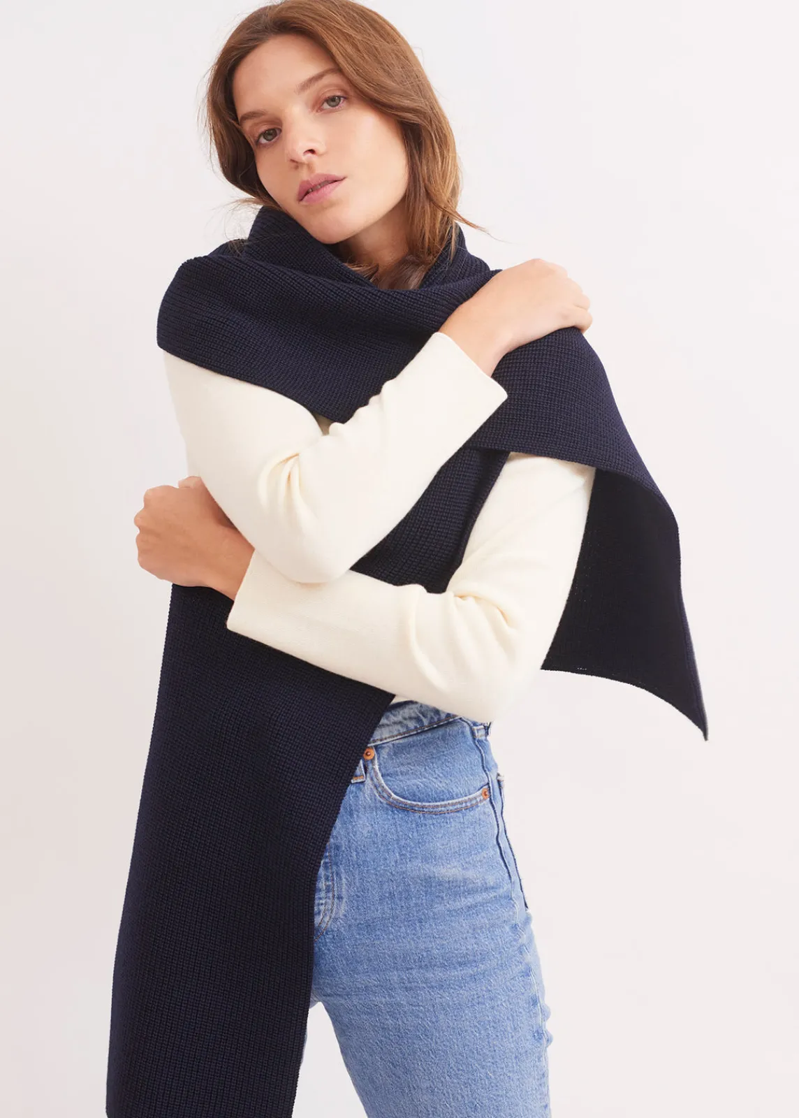 Saint James Accessories*Canoe scarf Navy